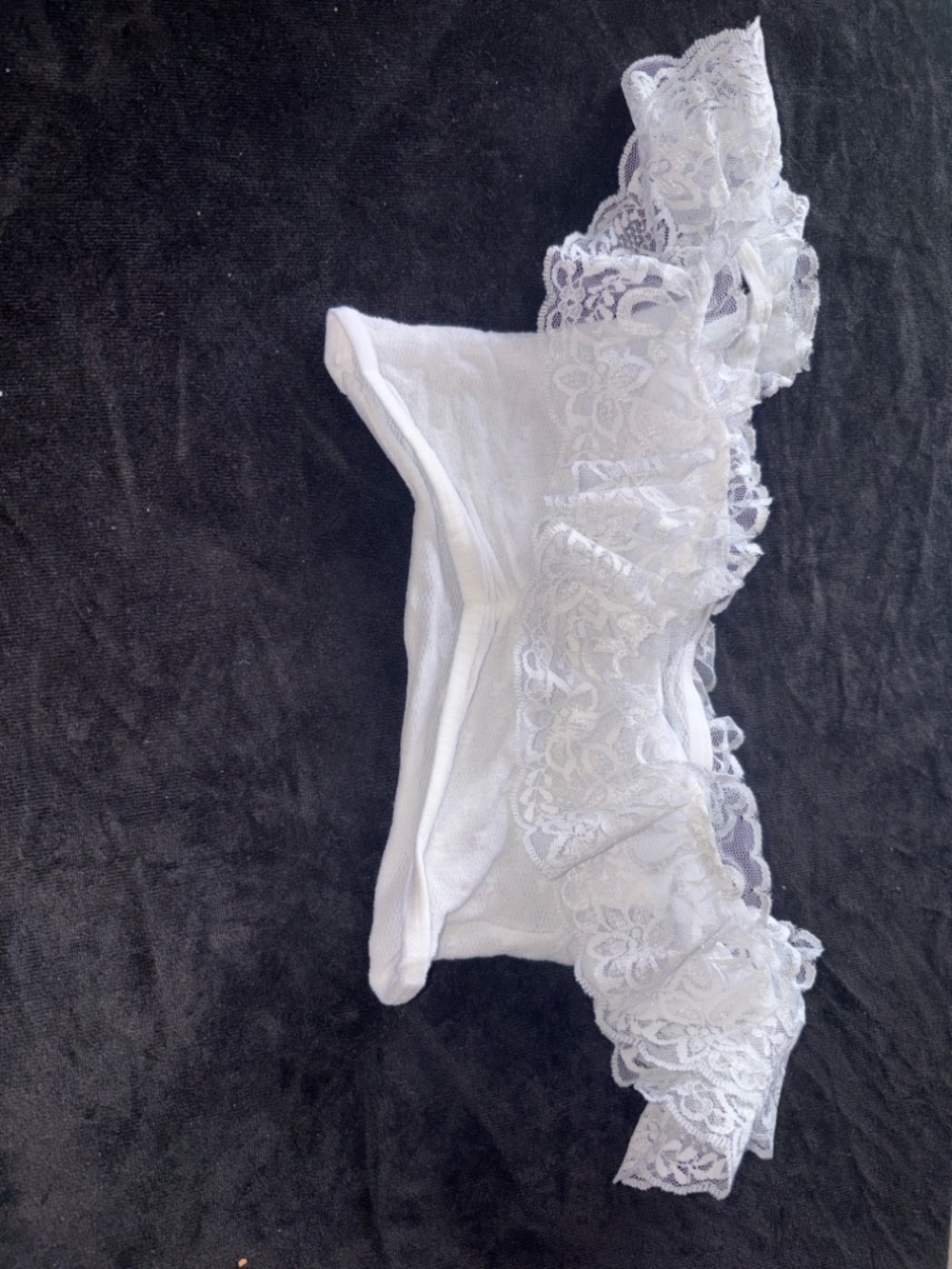White Lace Off-Shoulder Bralette and Bikini Set - Picture 4 of 4